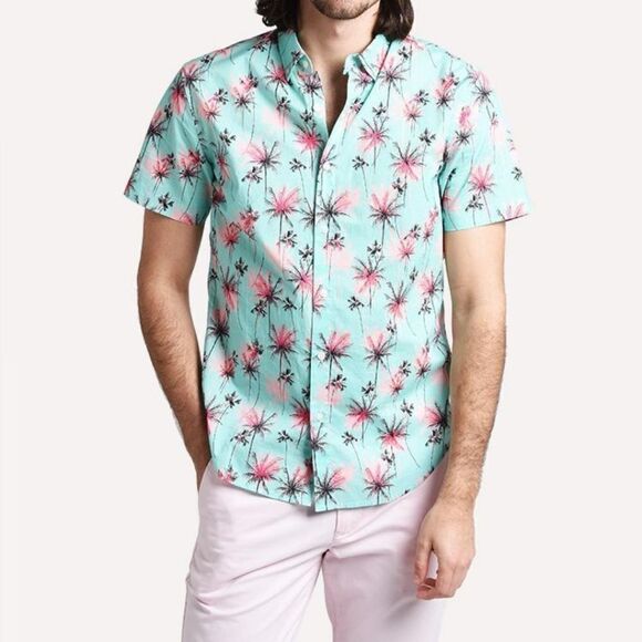 Bonobos Palm Tree Shirt Button Down Short Sleeve Size Large - Picture 2 of 6